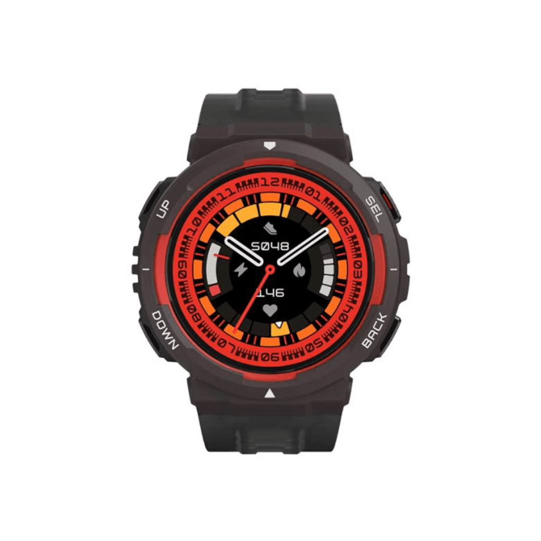 Amazfit Active Edge Fashion Smart Watch with 10 ATM Water resistant & AI Health Coach - Lava Black