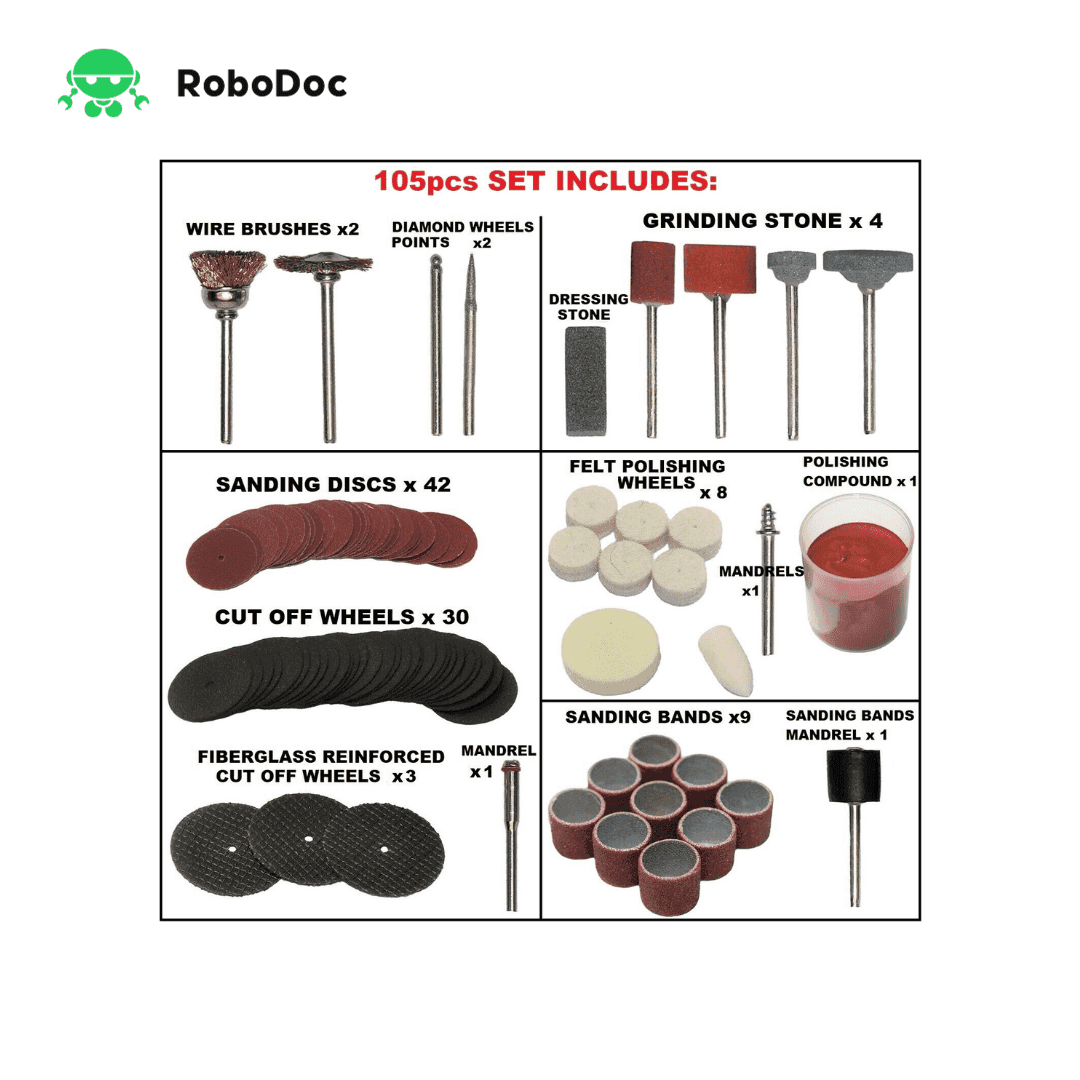 105pcs Mini Rotary Tool Accessories Kit Power Drill Dremel Rotary Multi Tool