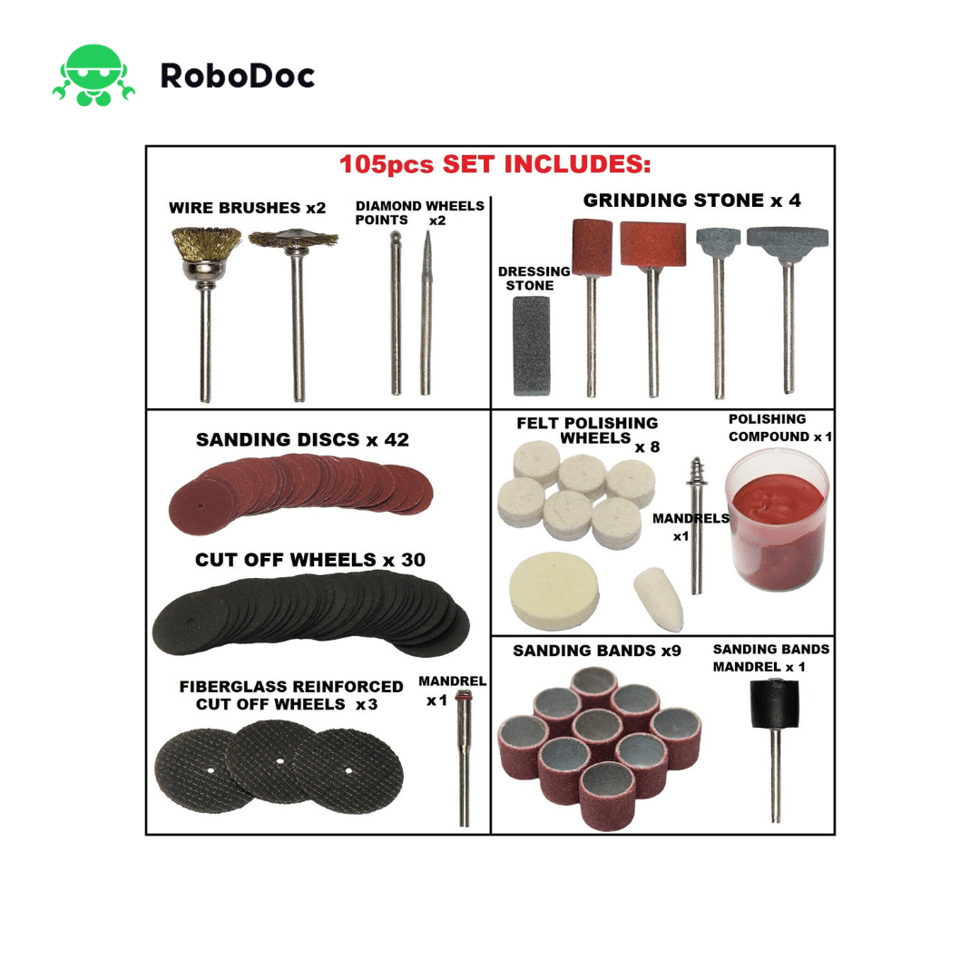 105pcs Mini Rotary Tool Accessories Kit Power Drill Dremel Rotary Multi Tool
