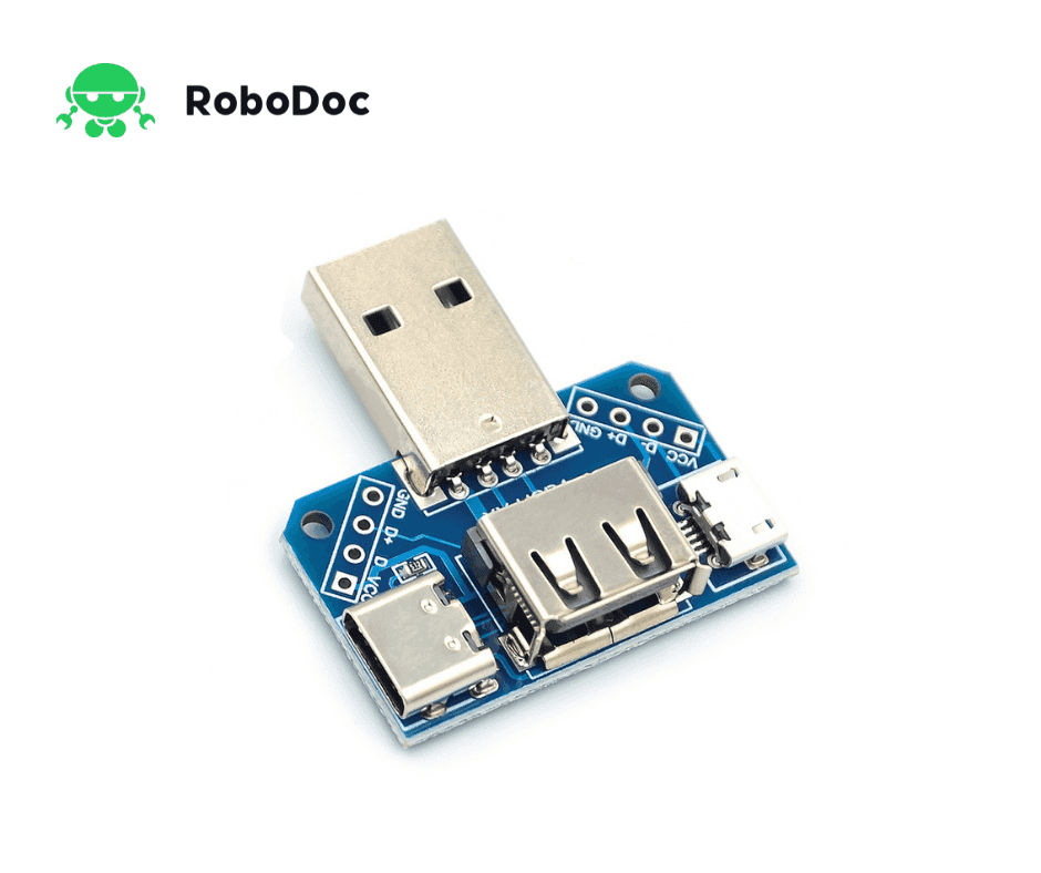 USB Head Switchboard Male Connector to Type-C Micro Female USB 2.54-4P Transfer Test Board